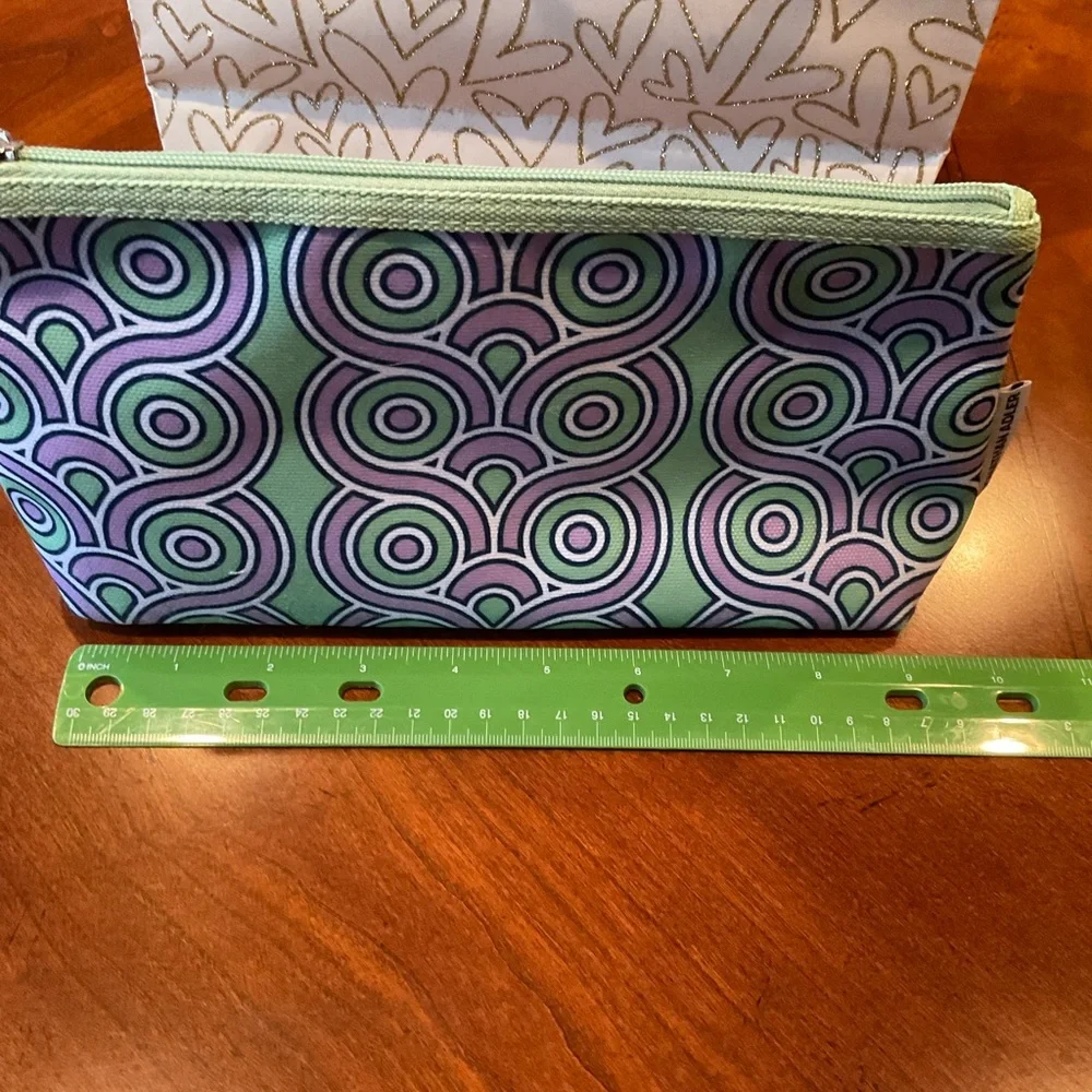 Clinique Jonathan Adler Geometric Design Lavender & Mint Green Makeup Bag